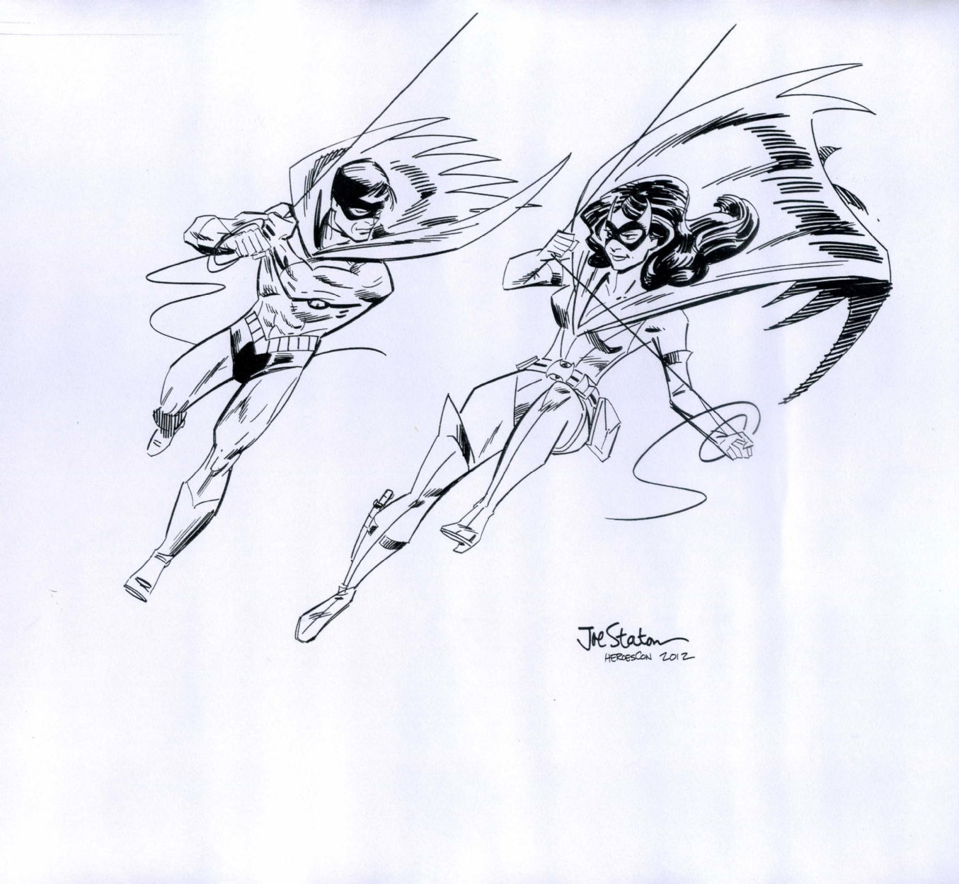 Robin And Huntress Of Earth 2 By Joe Staton In Michael Dunnes Jsa By